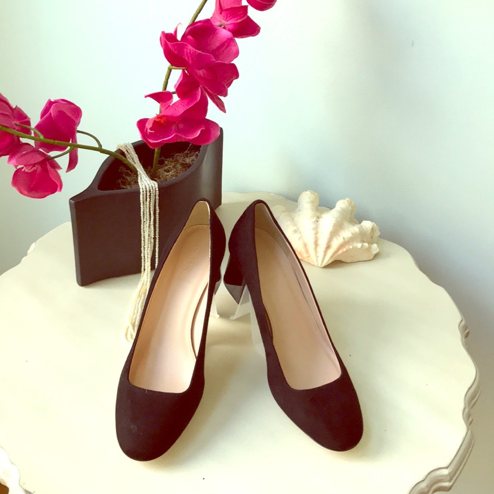 J Crew Black Suede Heels